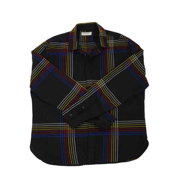 Saint Laurent Tops - Saint Laurent Multi-color Checked Wool Shirt